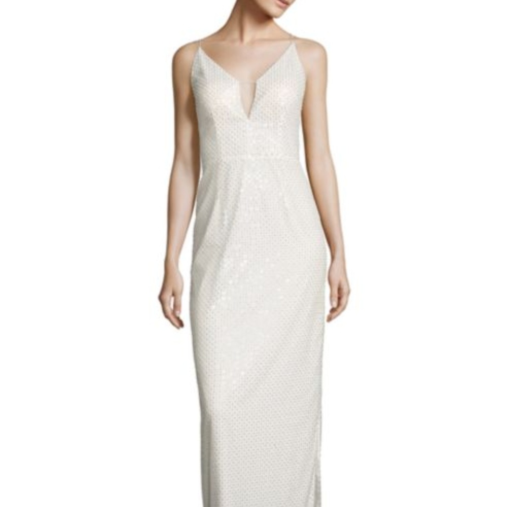 AIDAN MATTOX BEADED COLUMN GOWN